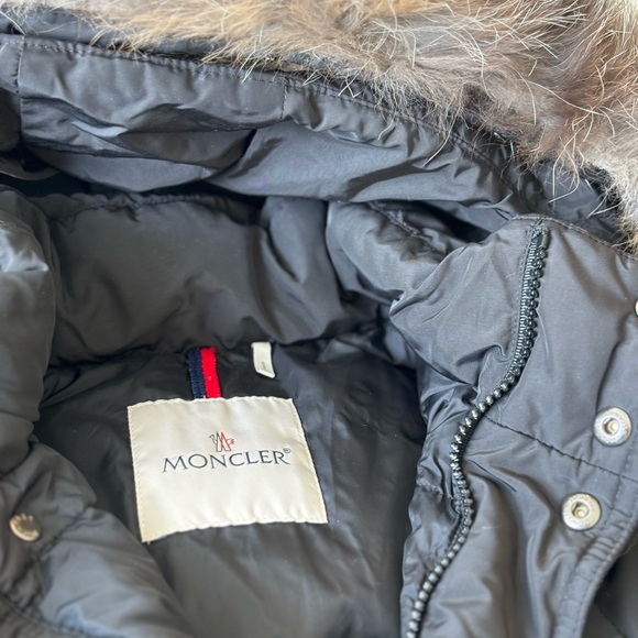 Moncler Black Kids Jacket with Fur Trim - Picture 5 of 6